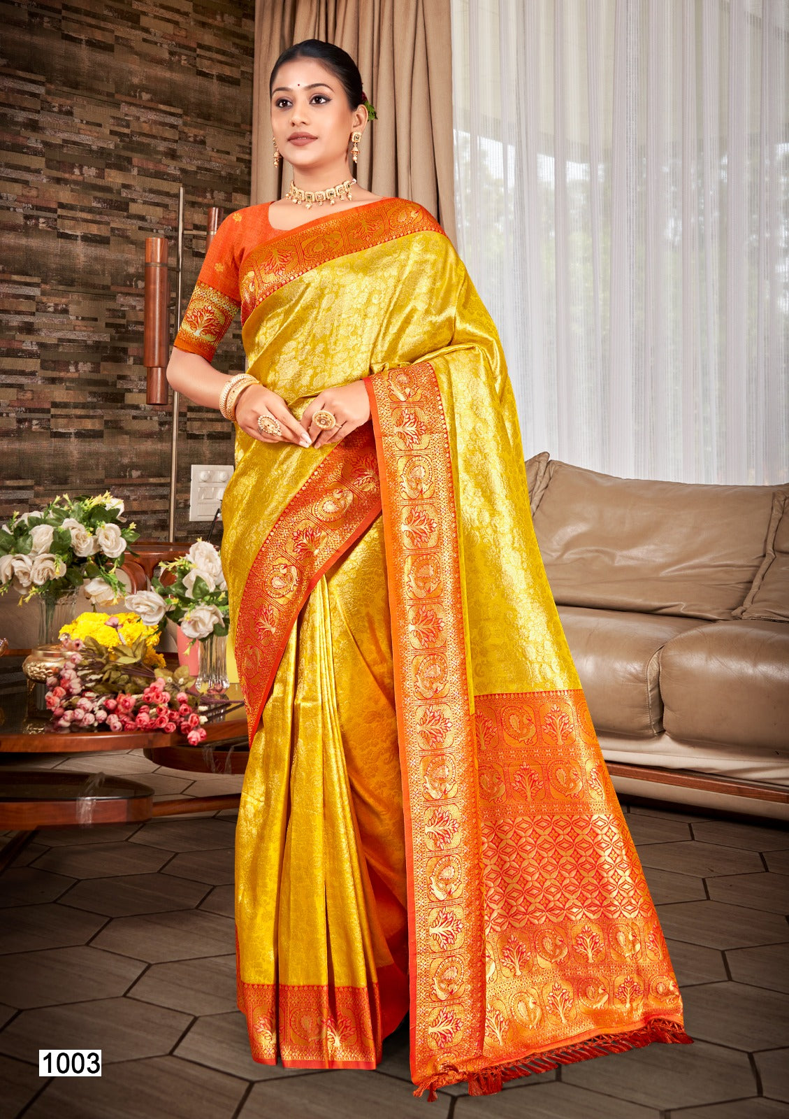 Kanjivaram Silk Saree with Matching Silk Blouse
