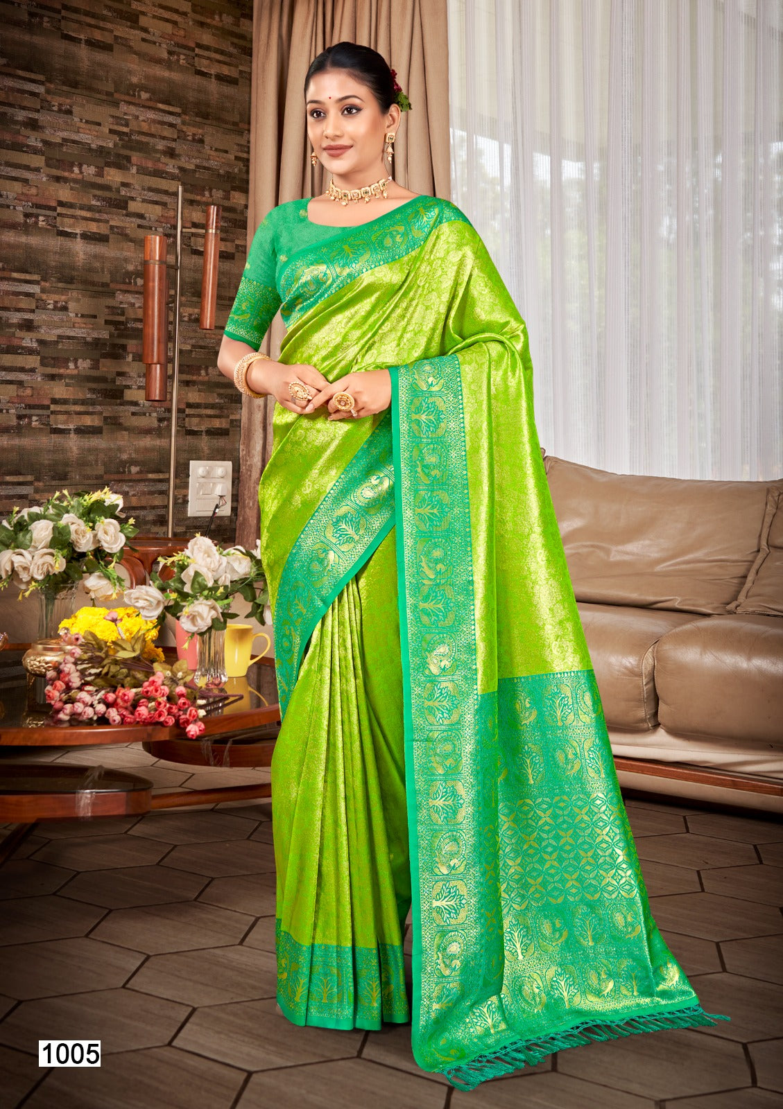 Kanjivaram Silk Saree with Matching Silk Blouse