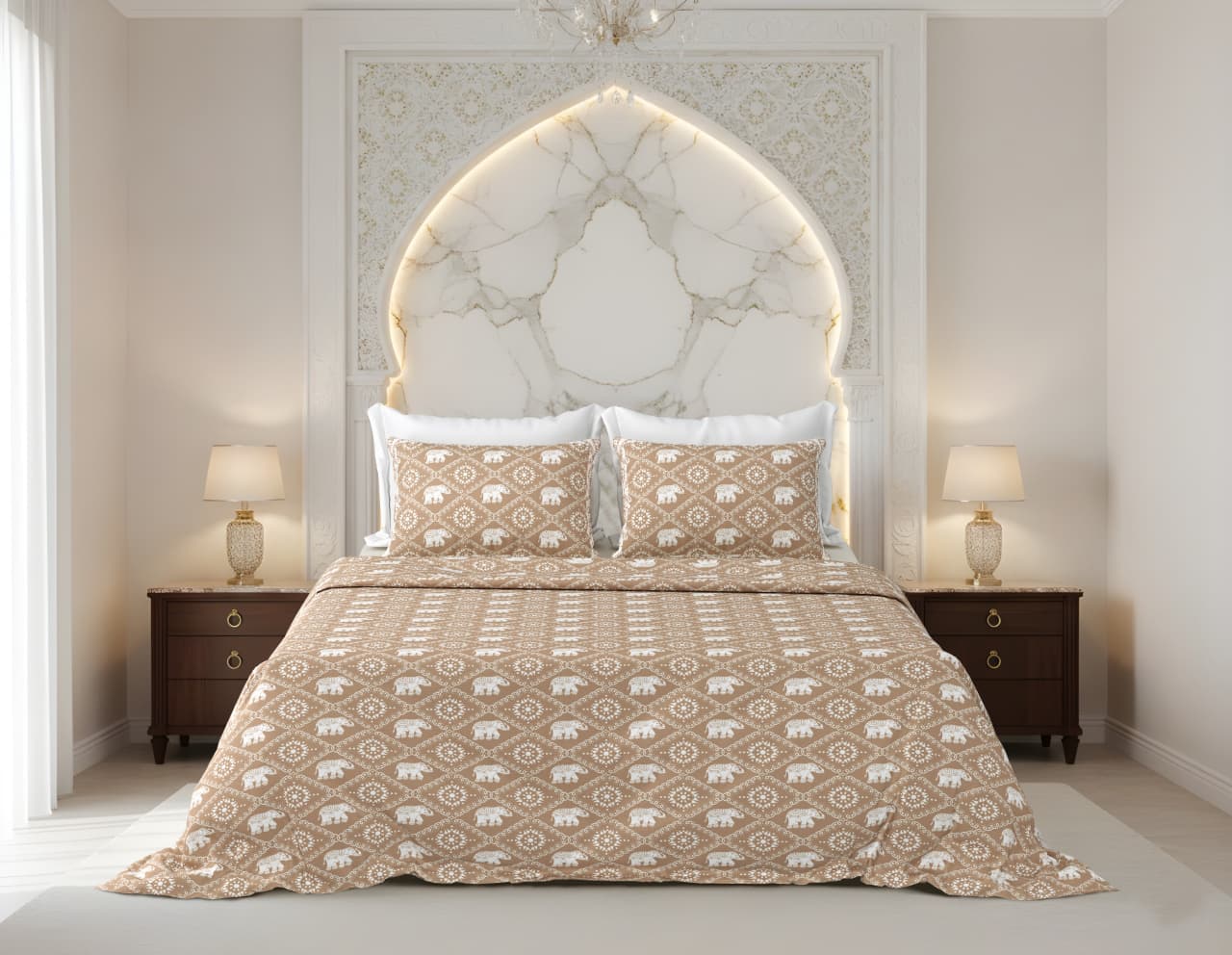 King Size Cotton Bedsheet 108x108 Inches with 2 Pillow Covers