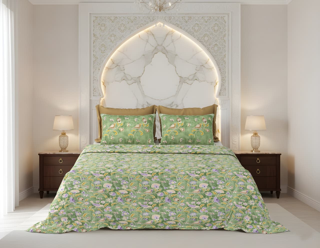 King Size Cotton Bedsheet 108x108 Inches with 2 Pillow Covers