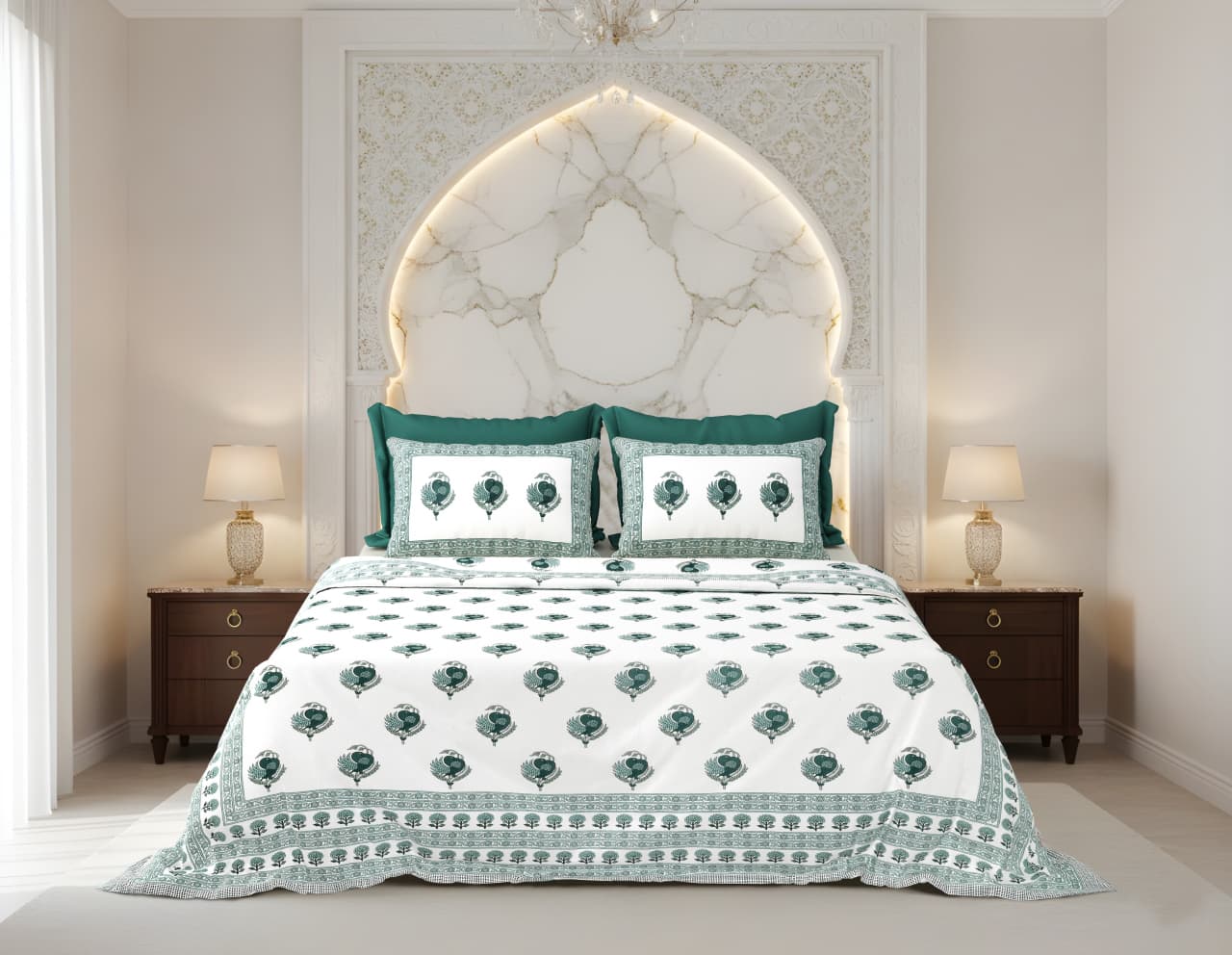 King Size Cotton Bedsheet 108x108 Inches with 2 Pillow Covers