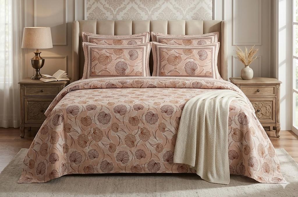 King Size Cotton Bedsheet 108x108 with 2 Pillow Covers