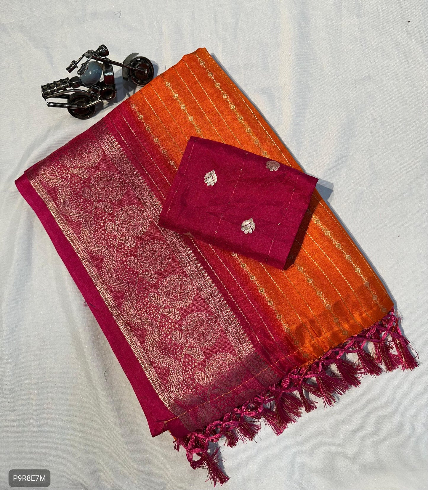 Kolam Silk Saree with Kanchi Border and Vishkosh Blouse