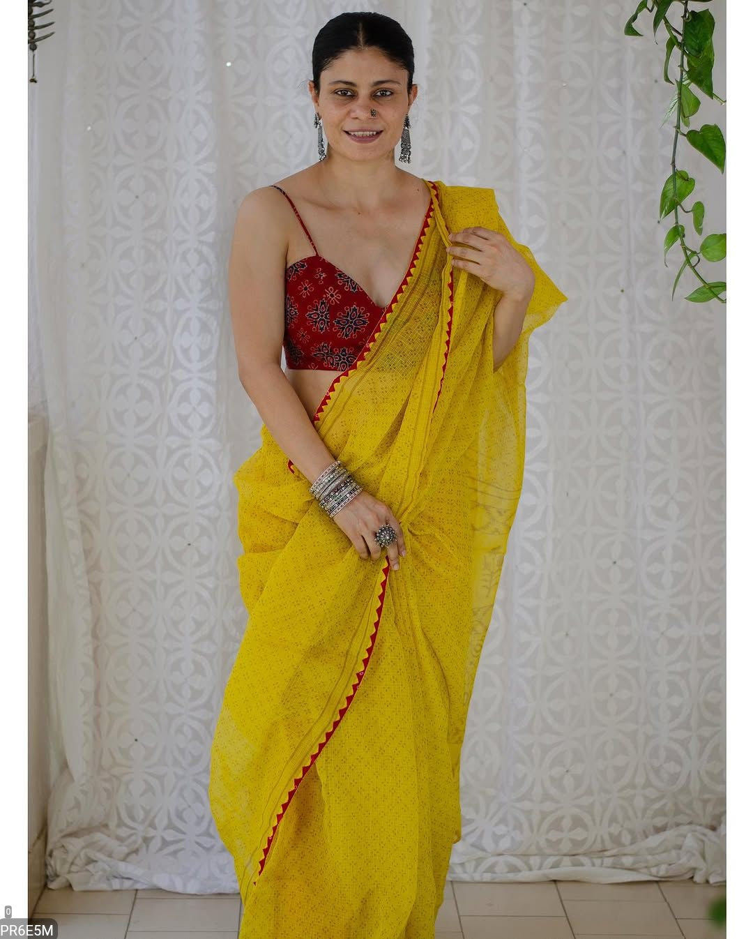 Kota Doriya Saree with Digital Print & Running Blouse