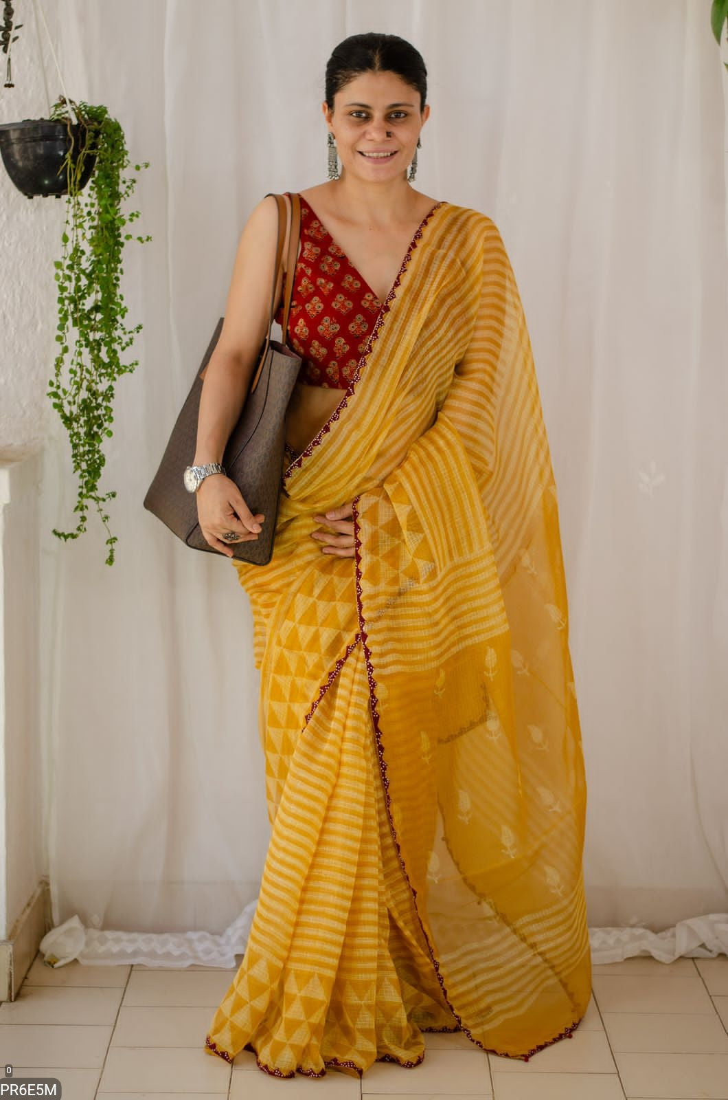 Kota Doriya Saree with Digital Print & Running Blouse