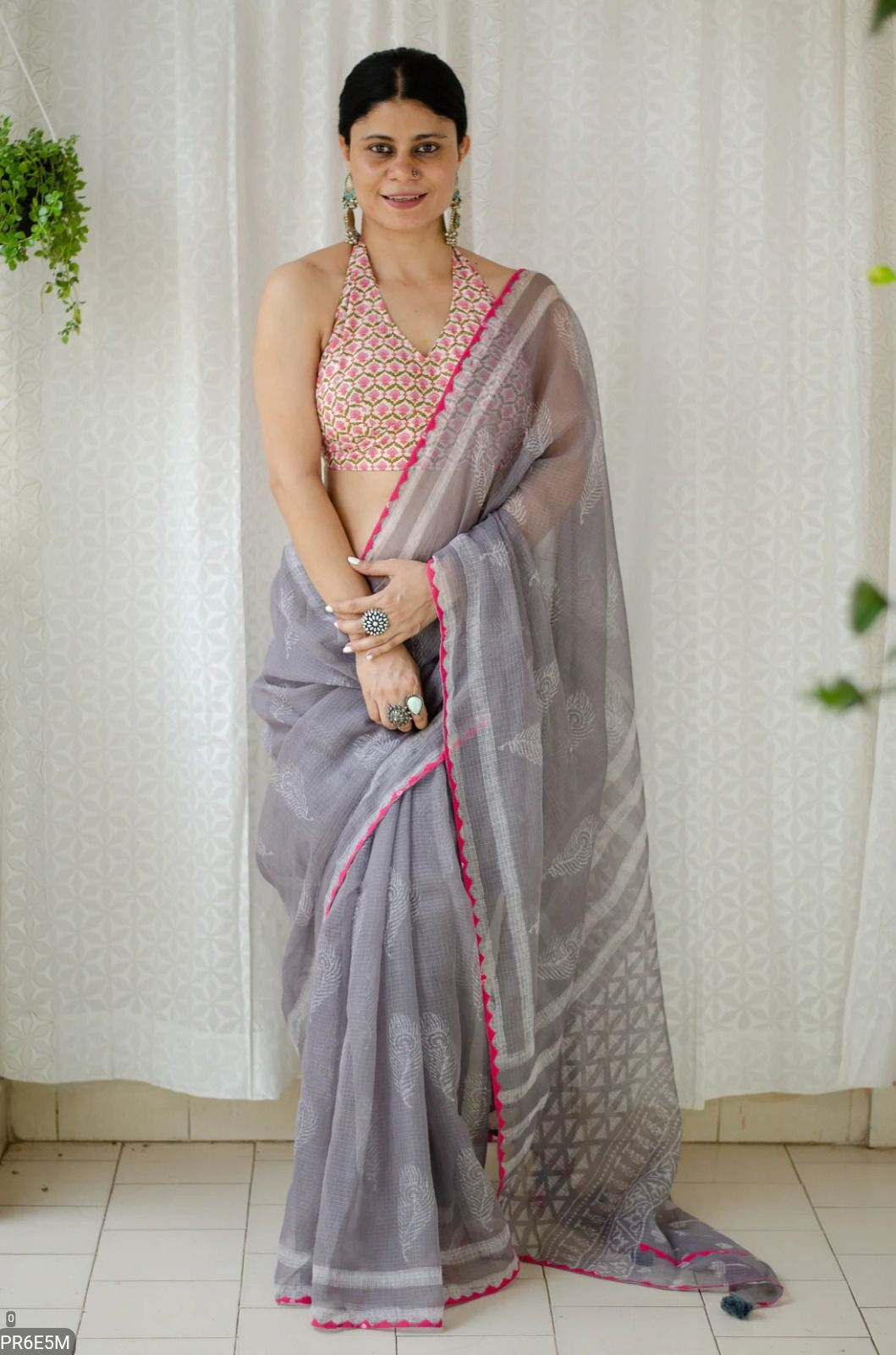 Kota Doriya Saree with Digital Print & Running Blouse