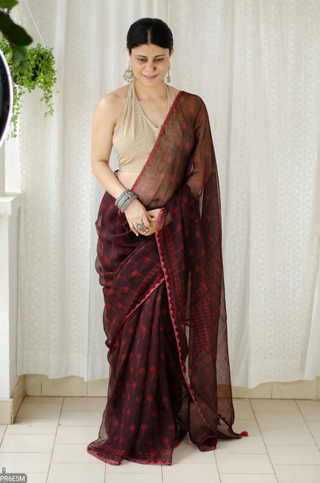 Kota Doriya Saree with Digital Print & Running Blouse