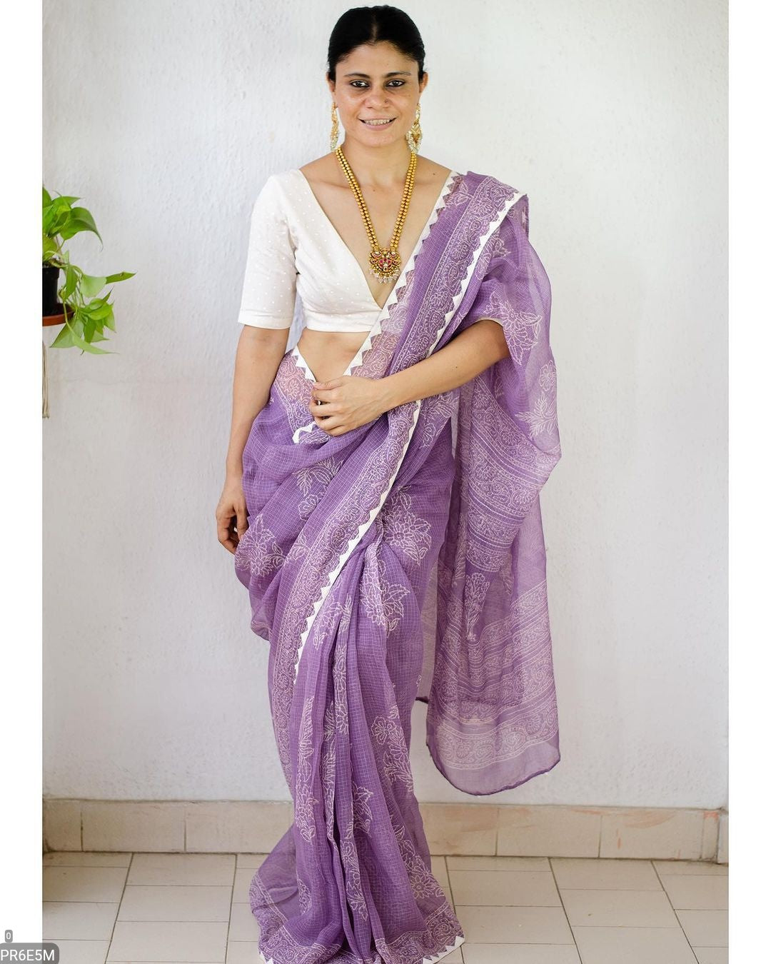 Kota Doriya Saree with Digital Print & Running Blouse