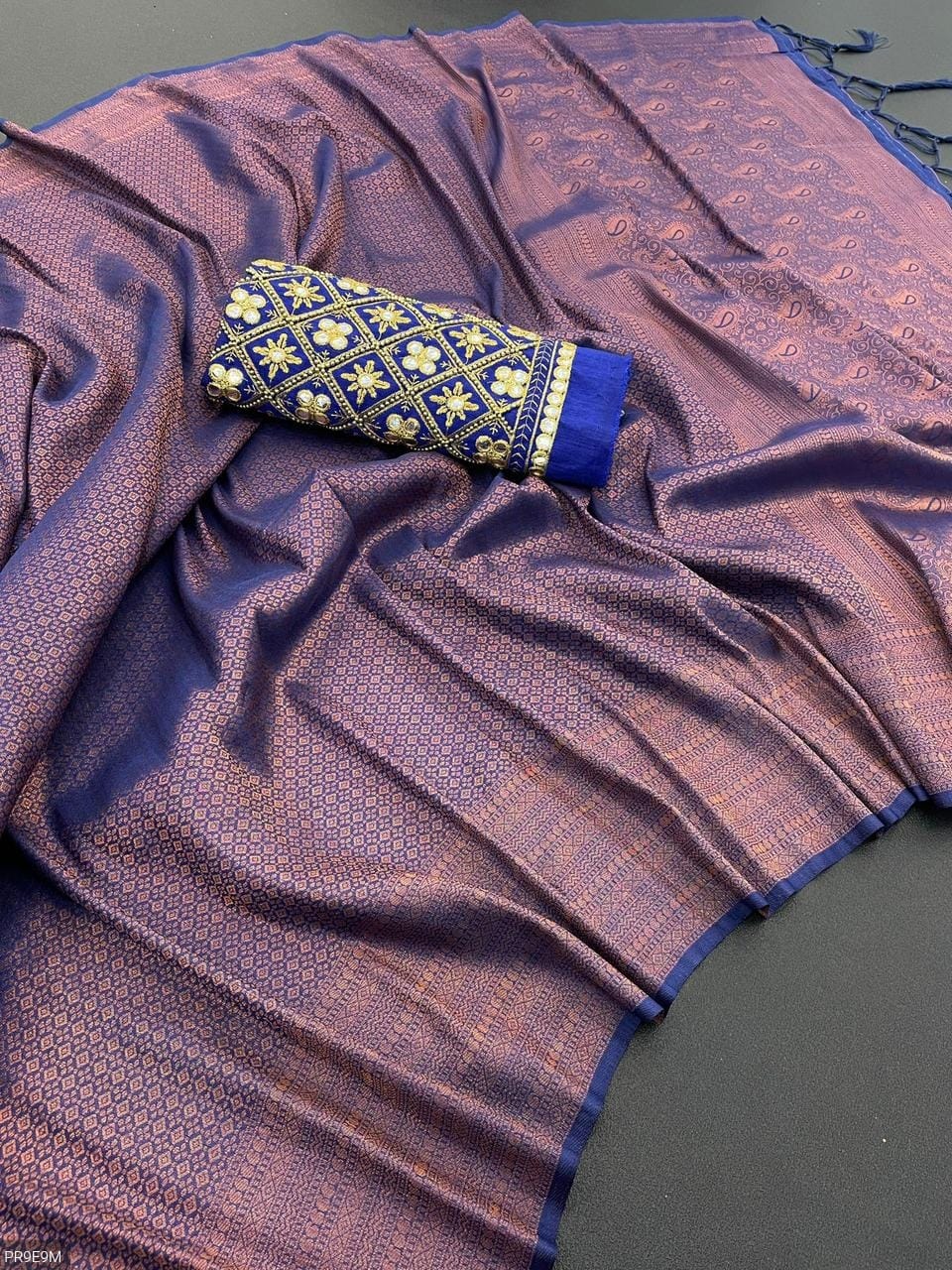 Kubera Pattu Silk Saree with Rich Pallu, Jacquard Work & 2 Blouses