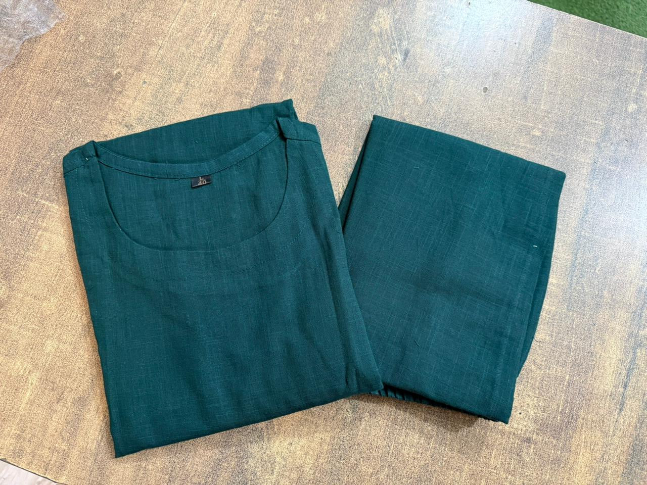 Monochrome Cotton Slub Kurta Palazzo Set for Women