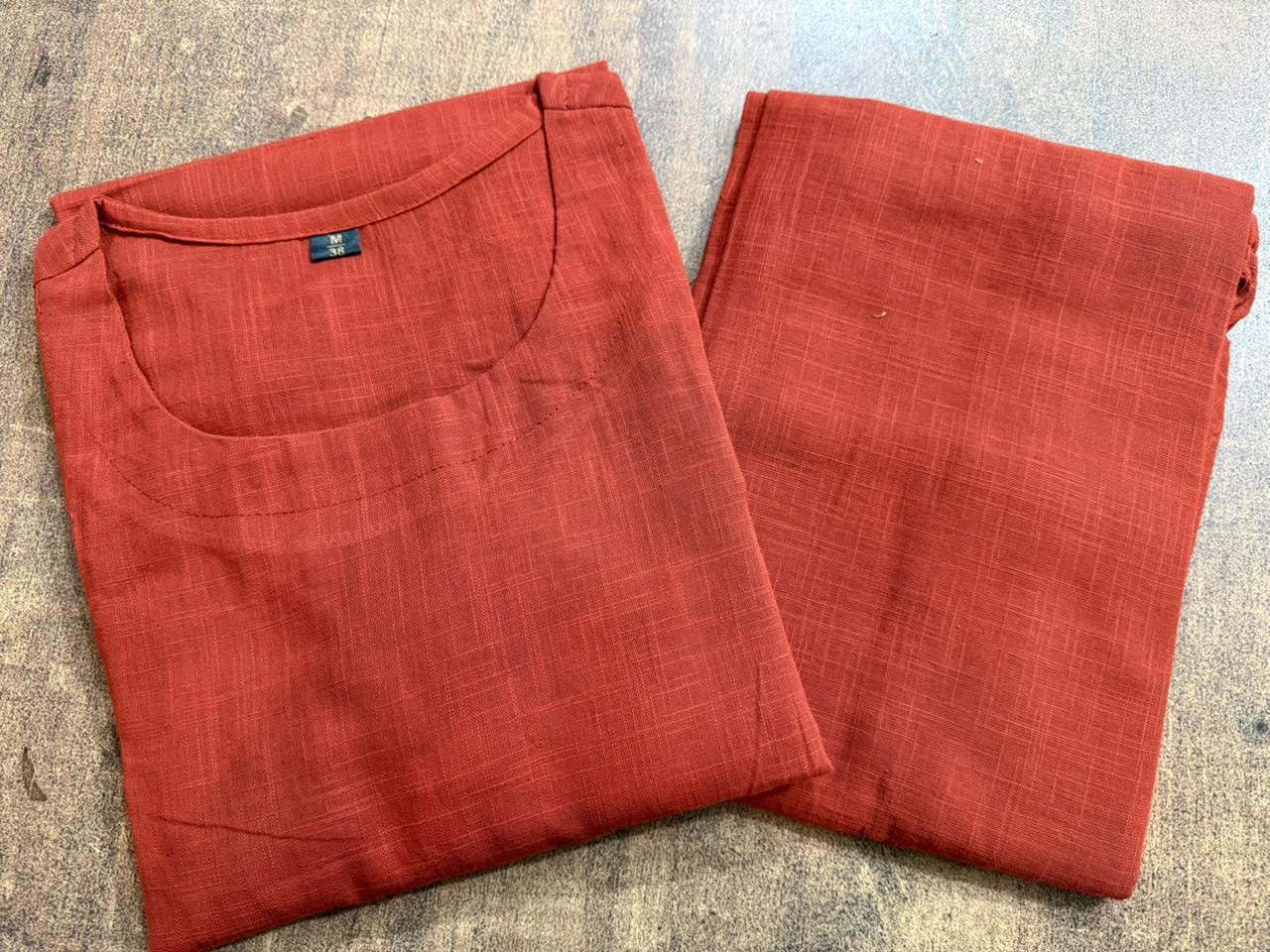 Monochrome Cotton Slub Kurta Palazzo Set for Women