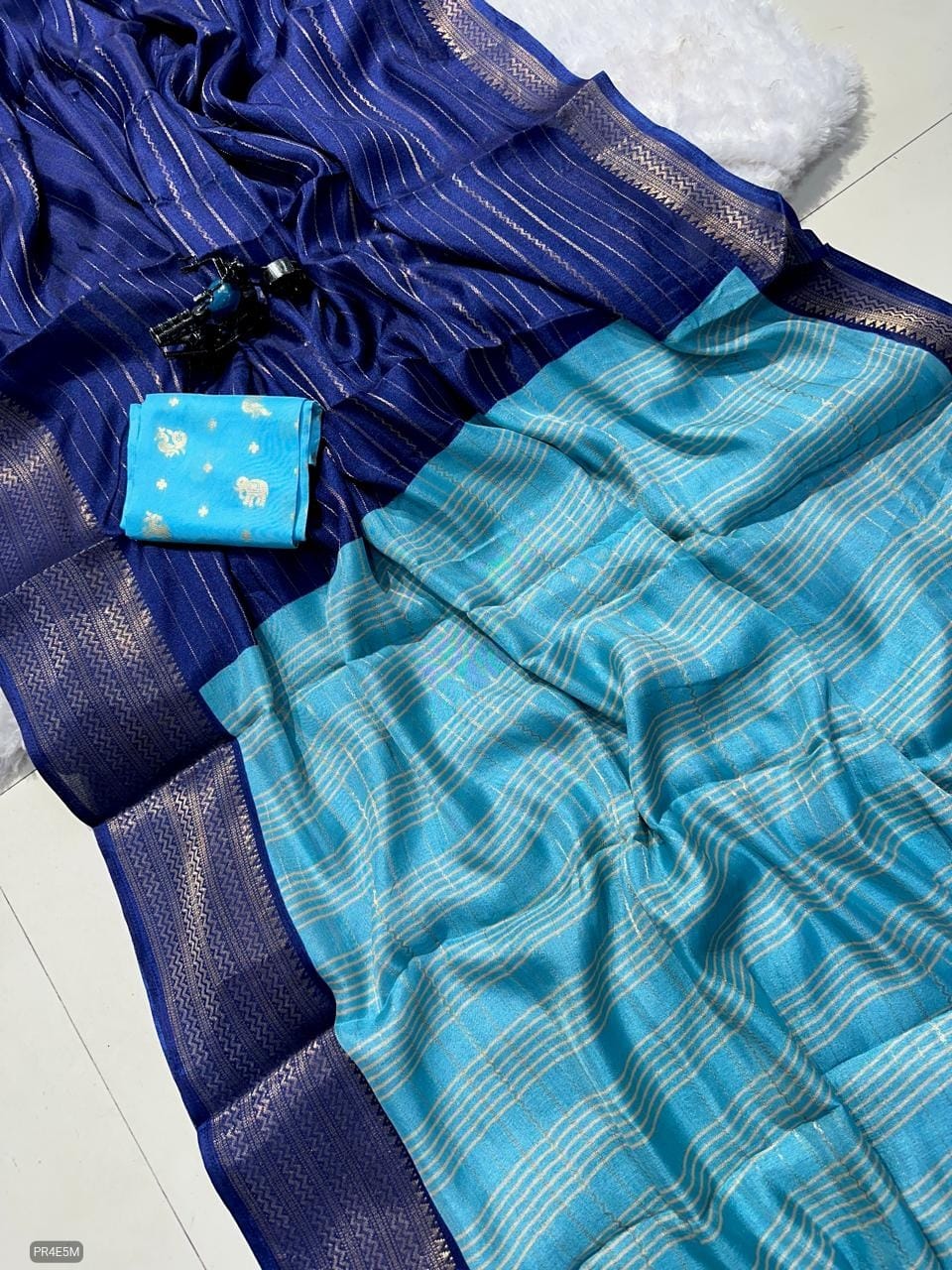 Mysore Silk Saree with Weaving & Blouse Piece