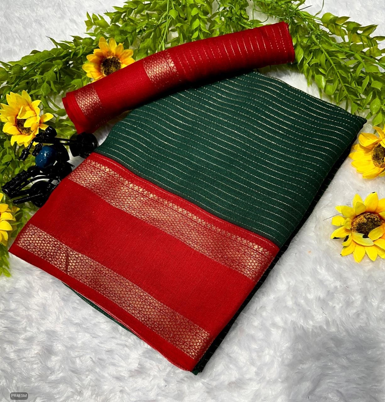 Mysore Silk Saree with Weaving & Blouse Piece