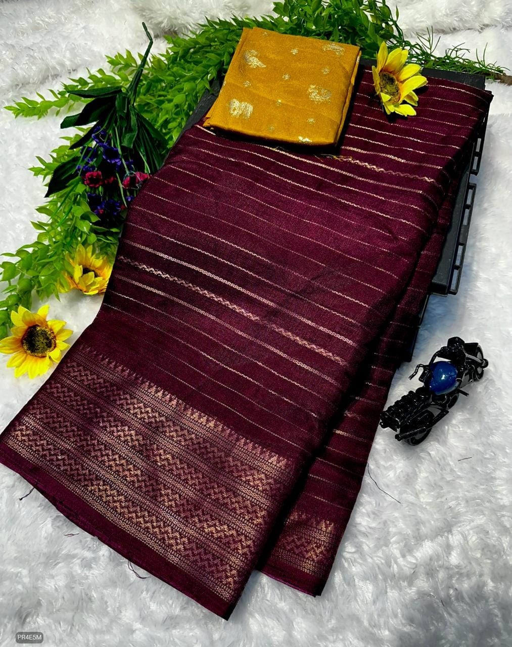 Mysore Silk Saree with Weaving & Blouse Piece