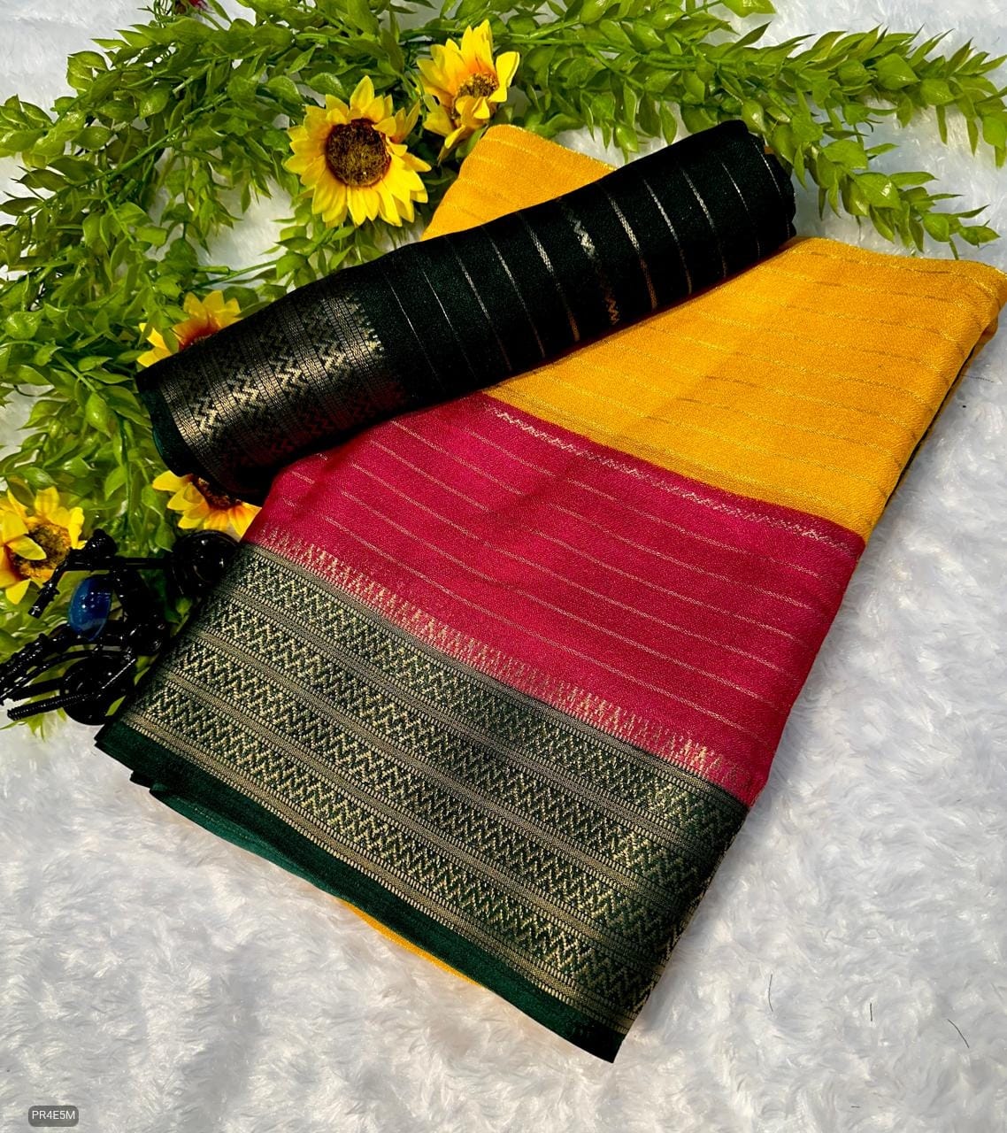 Mysore Silk Saree with Weaving & Blouse Piece
