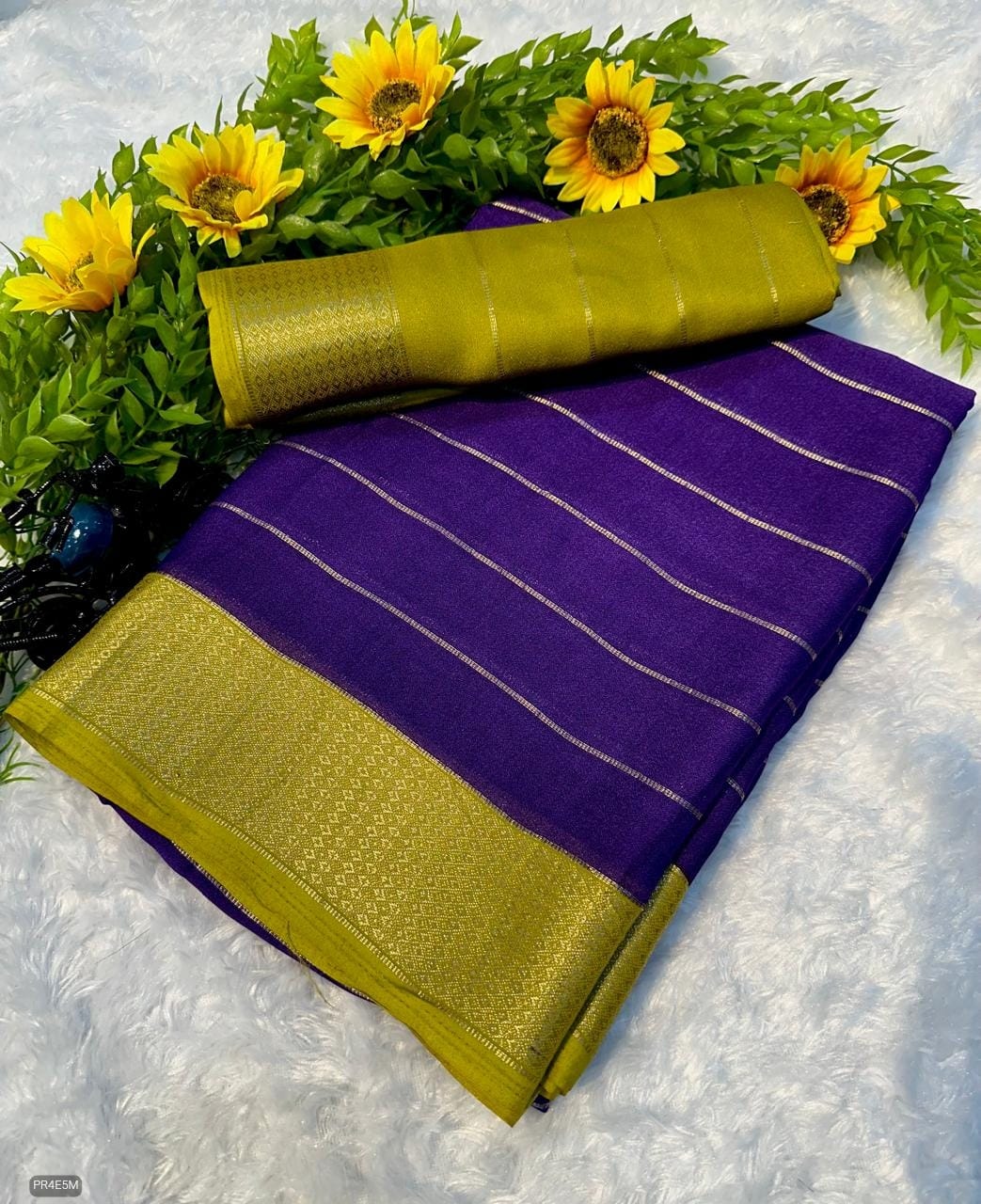 Mysore Silk Saree with Weaving & Blouse Piece