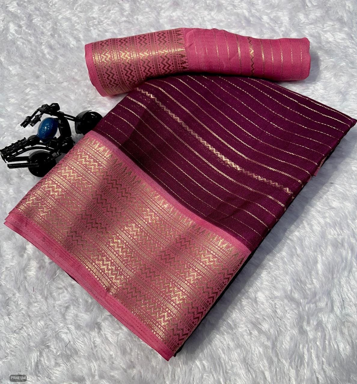 Mysore Silk Saree with Weaving & Blouse Piece