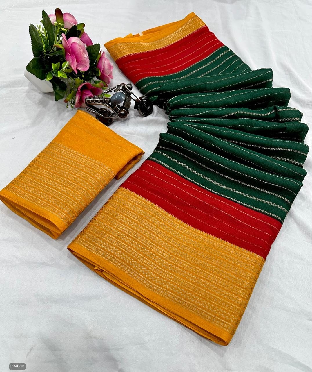 Mysore Silk Saree with Weaving & Blouse Piece