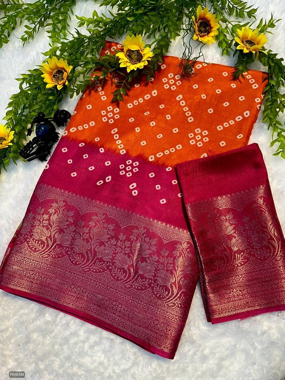 Mysore Silk Saree with Weaving & Blouse Piece