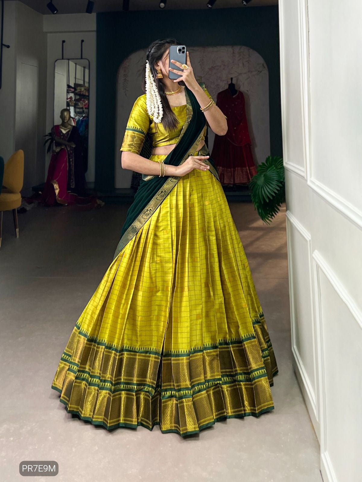 Paithani Cotton Silk Lehenga Set with Weaving Work & Georgette Dupatta