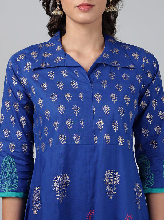 Printed Cotton Anarkali Kurta for Women