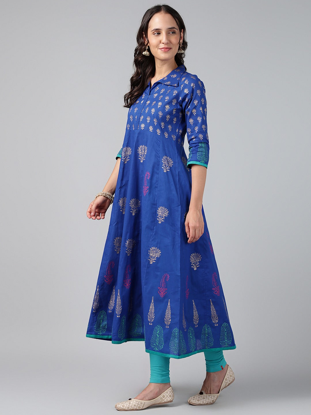 Printed Cotton Anarkali Kurta for Women