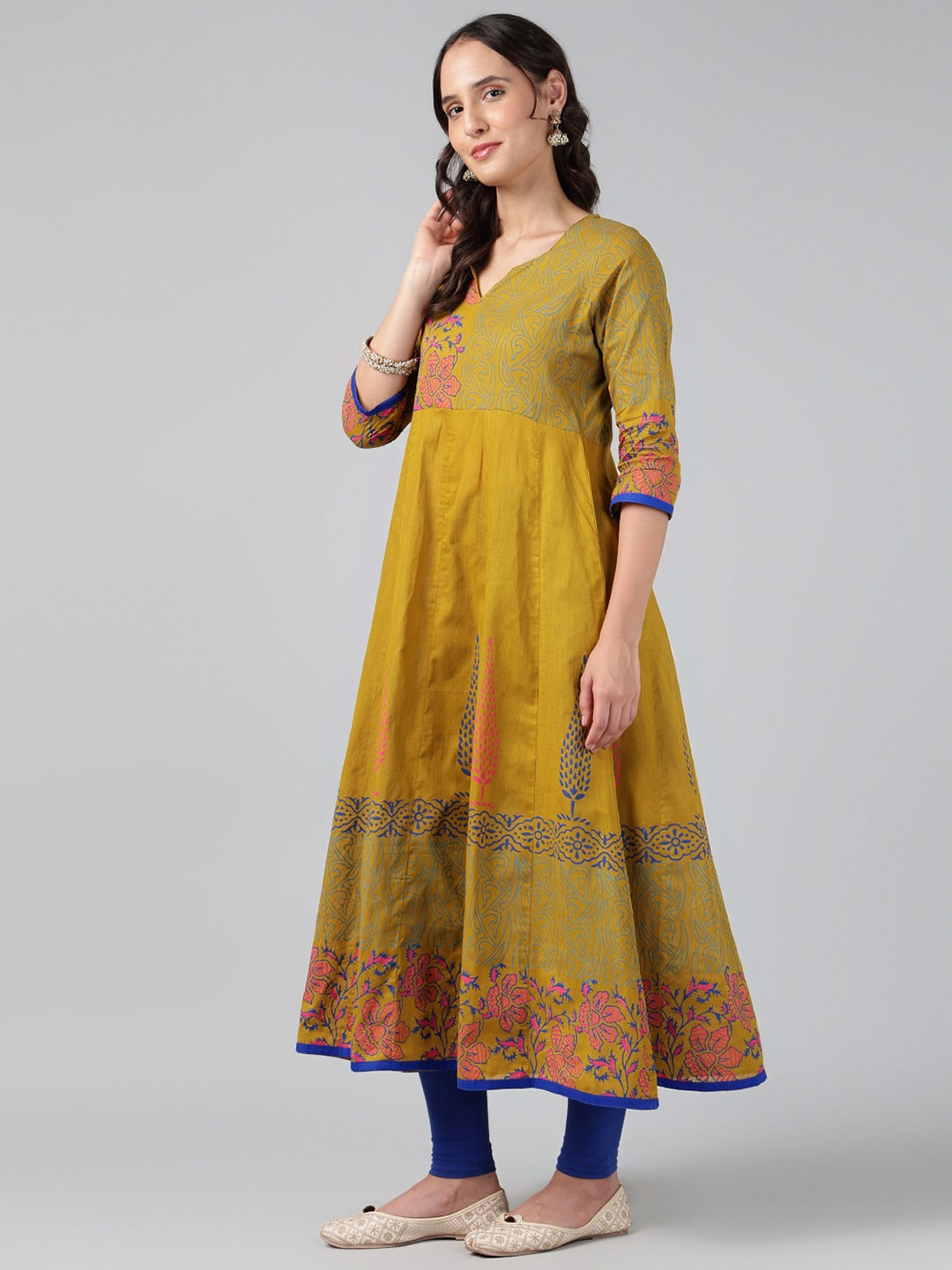 Printed Cotton Anarkali Kurta for Women