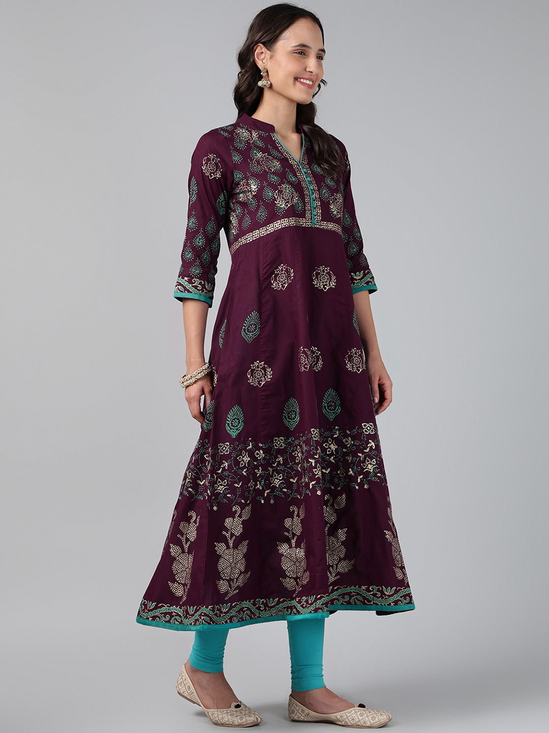 Printed Cotton Anarkali Kurta for Women
