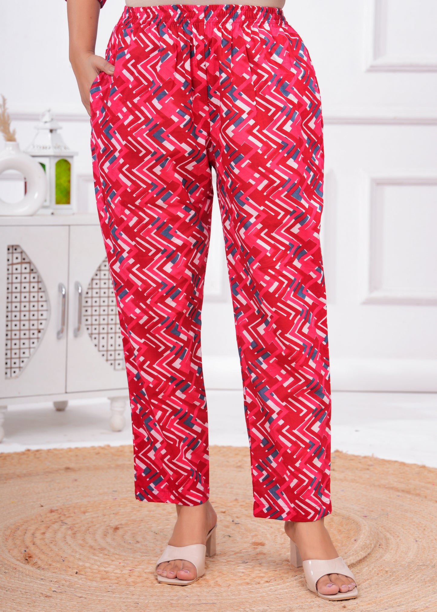 Printed Cotton Cord Set with Straight-Fit Pant & Short Kurti