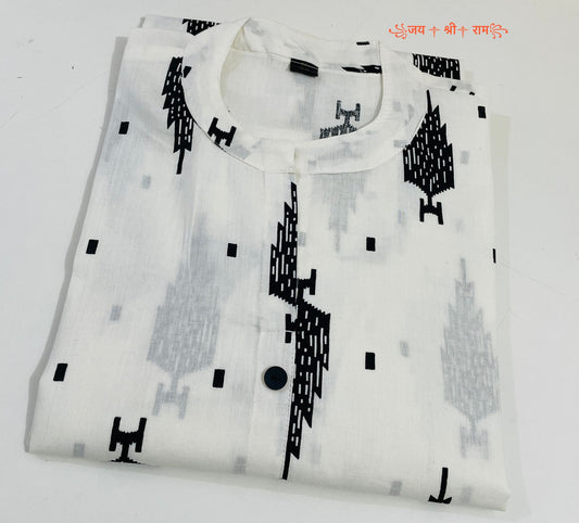 Printed Cotton Straight Kurti - 42 Inch Length