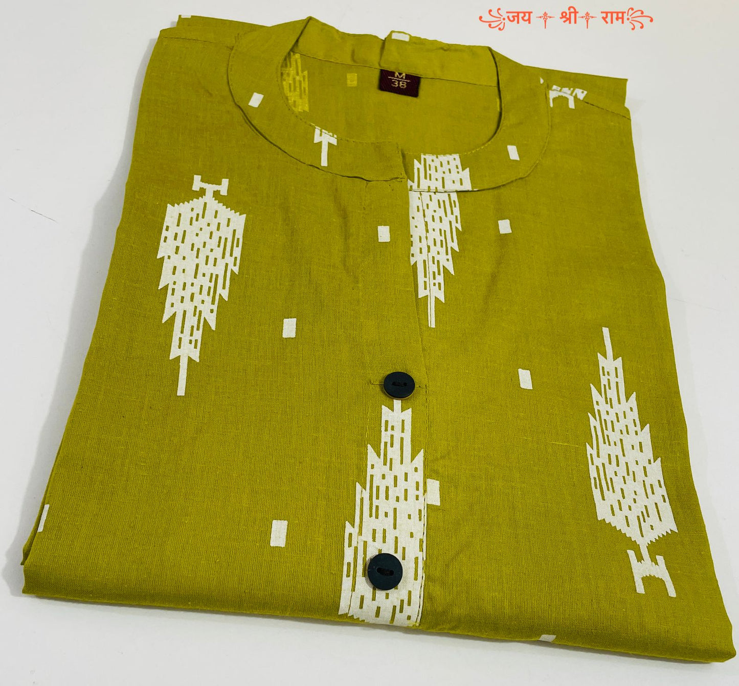 Printed Cotton Straight Kurti - 42 Inch Length