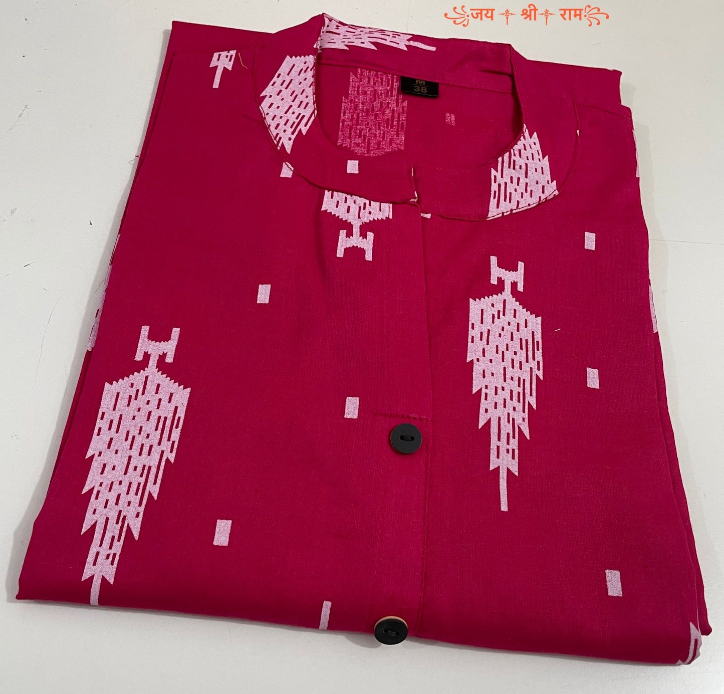 Printed Cotton Straight Kurti - 42 Inch Length