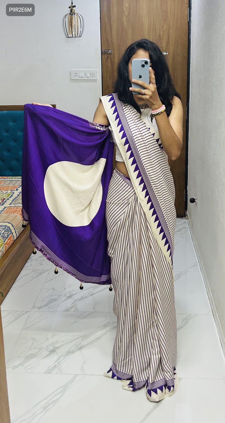 Printed Crepe Silk Saree with Running Blouse - Ideal for School Uniforms & Professional Wear