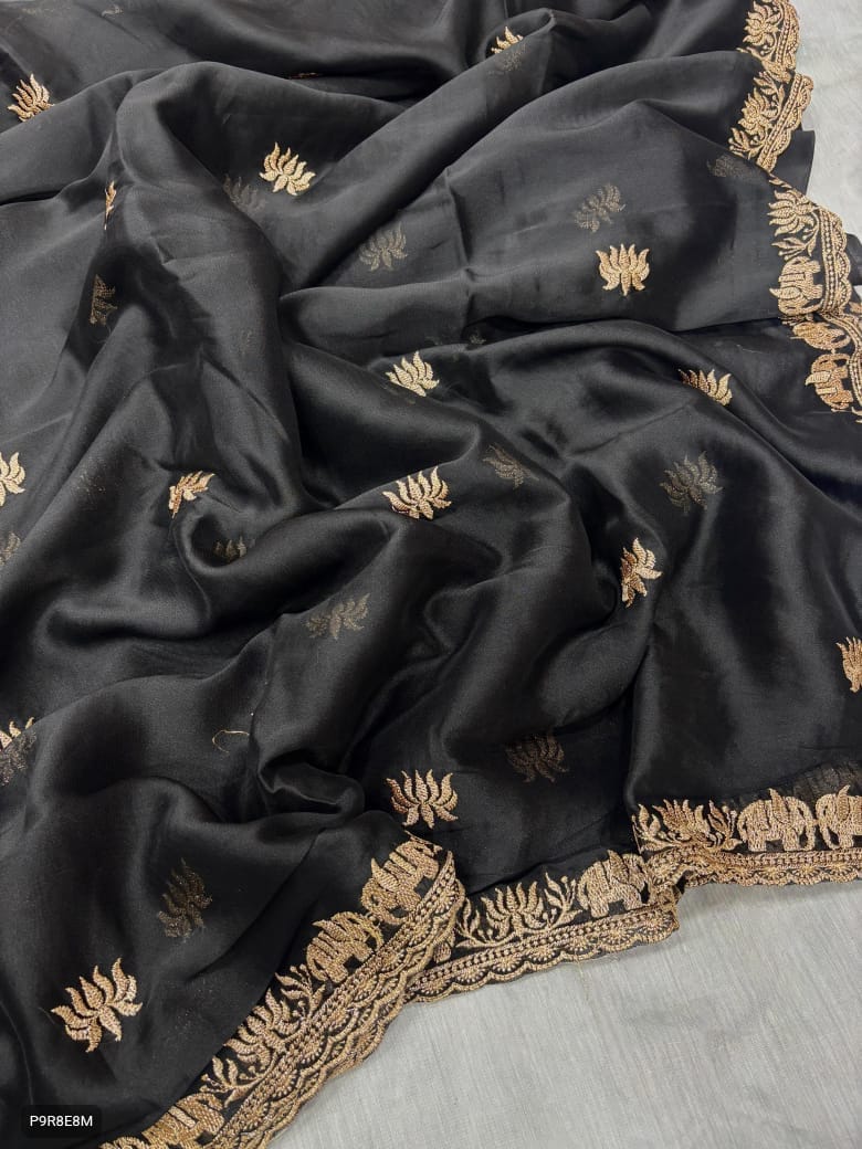 Rangoli Saree with Embroidery Work & Embroidered Blouse