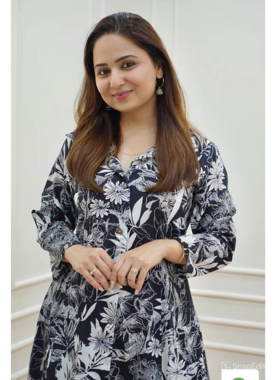 Rayon Procion Printed Co-ord Set – Fully Stitched Top & Bottom