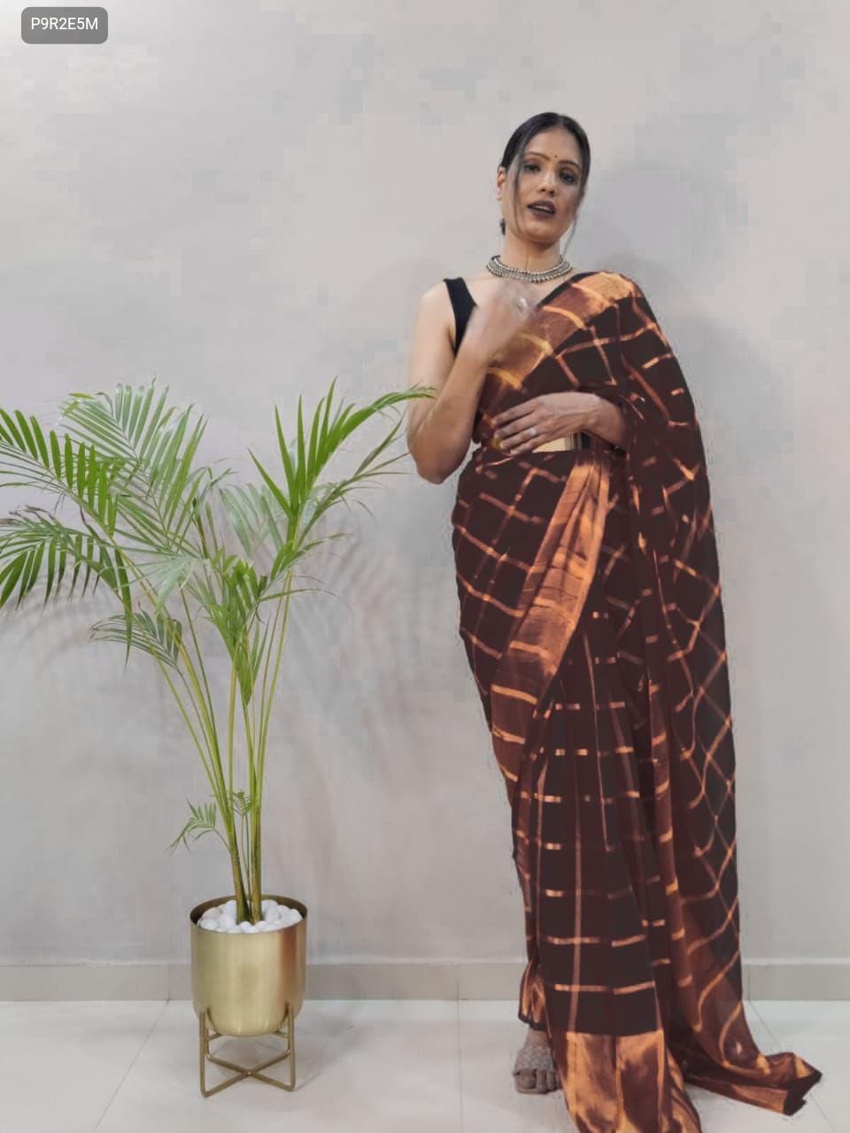 Ready-to-Wear Georgette Saree with Bangalori Blouse