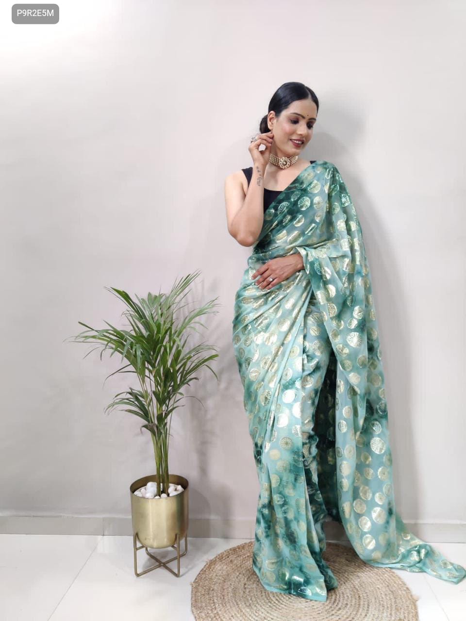 Ready-to-Wear Georgette Saree with Bangalori Blouse