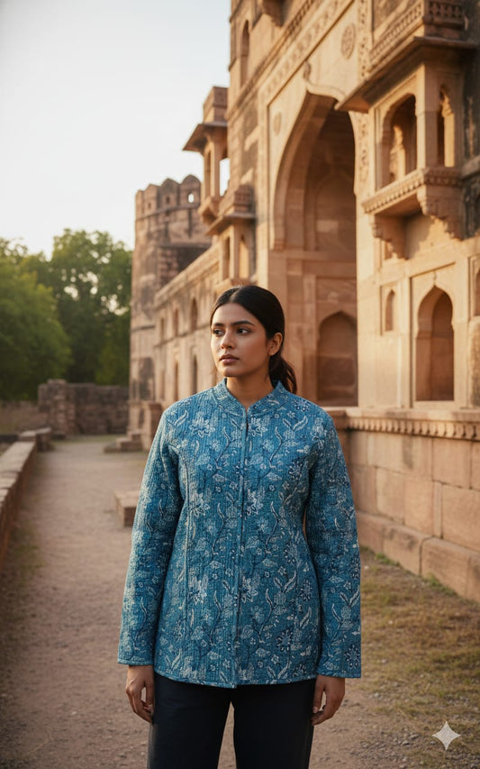 Reversible Cotton Jacket with Cotton Filling & Pocket