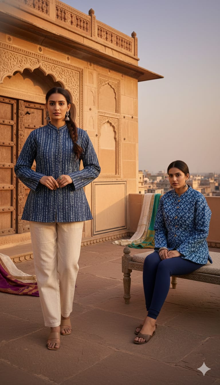 Reversible Cotton Jacket with Cotton Filling & Pocket