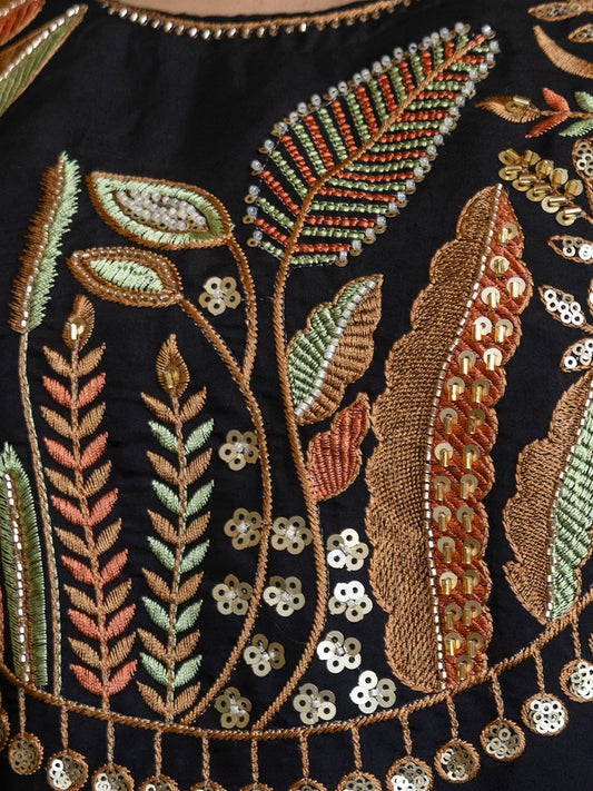 Roman Silk Straight Kurta Pant Dupatta Set with Embroidery & Beads Work | 3-Piece
