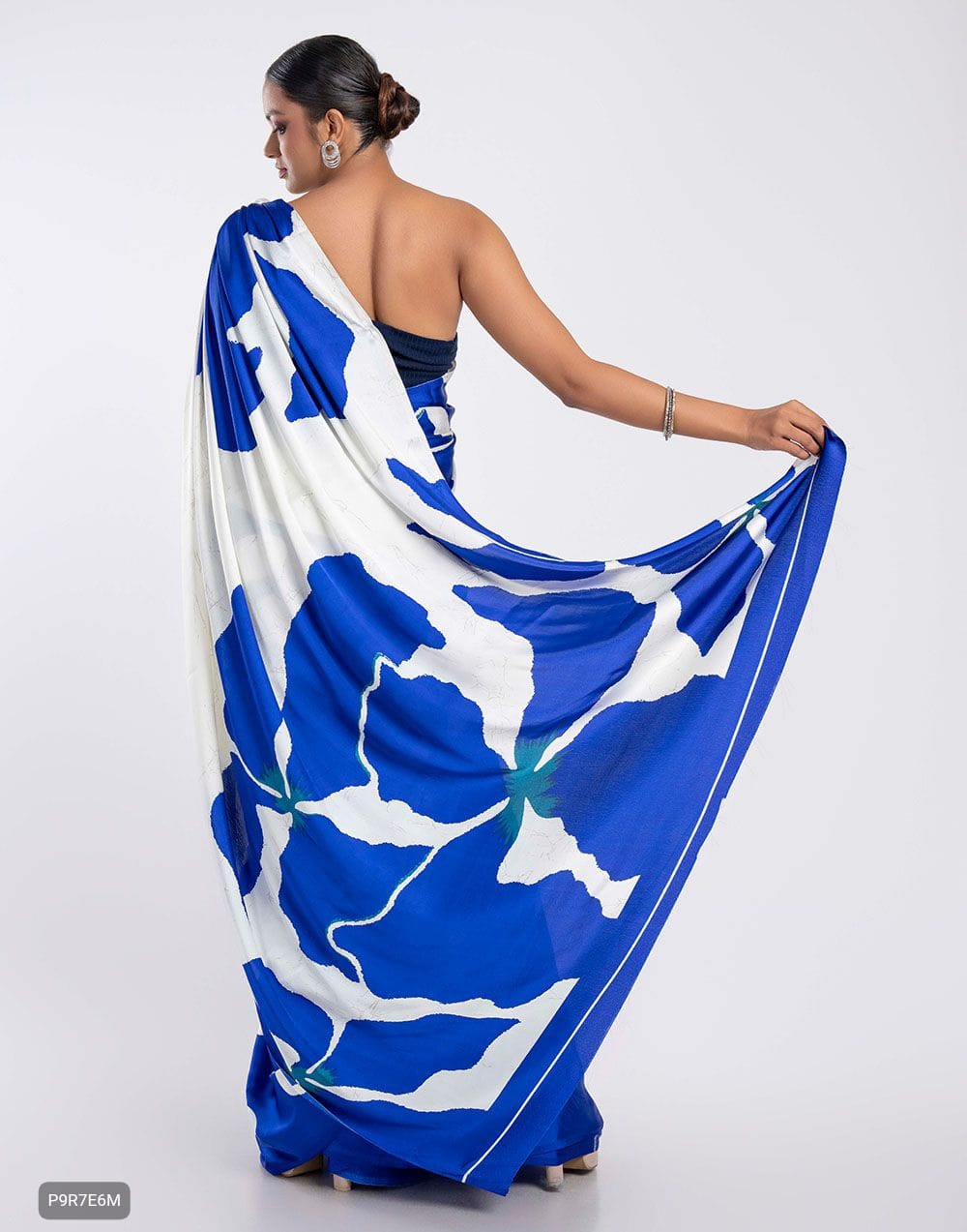 Satin Silk Saree with Digital Print Blouse Piece