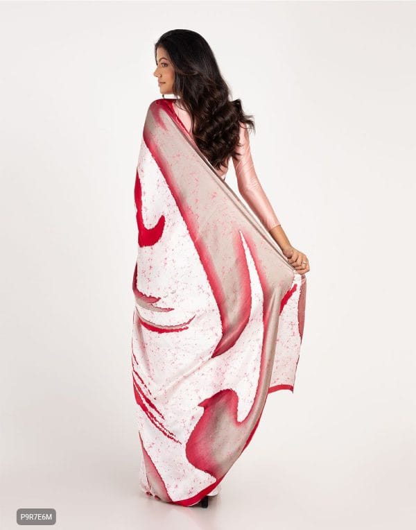 Satin Silk Saree with Digital Print Blouse Piece