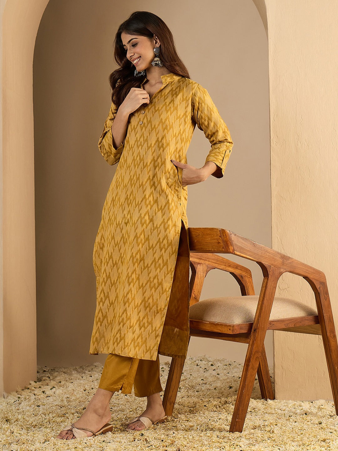 Silk Blend Kurta Pant Set for women