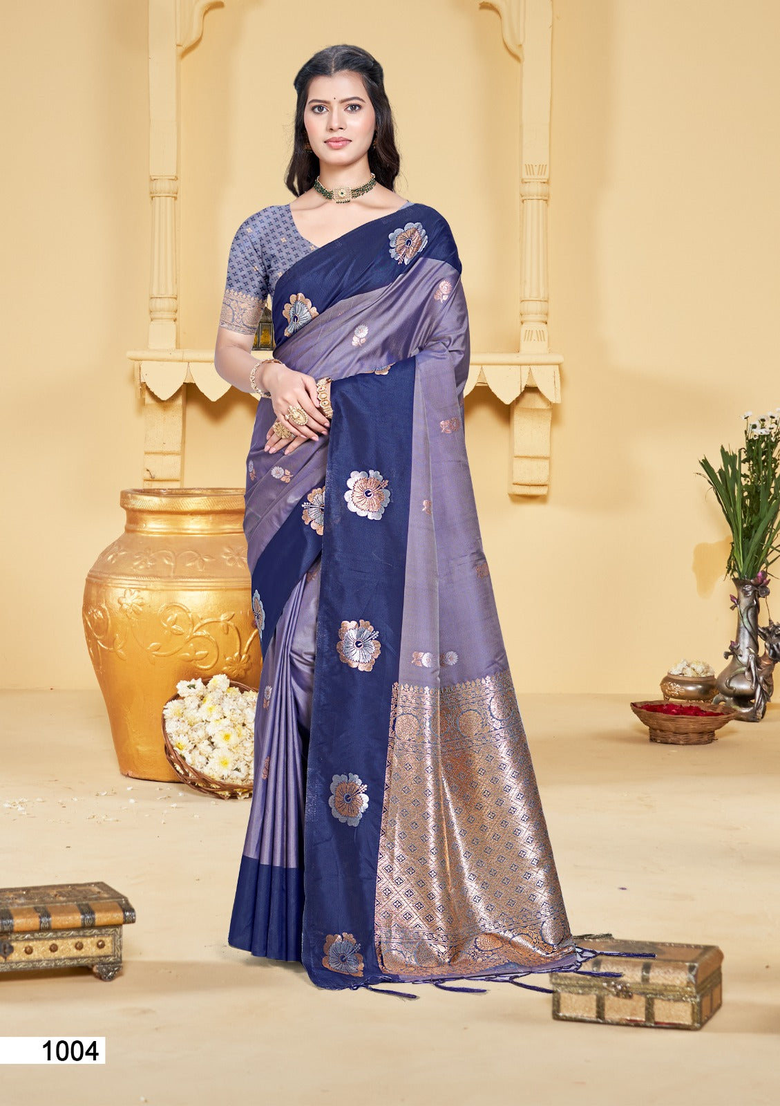 Silk Saree with Matching Silk Blouse Piece for Women