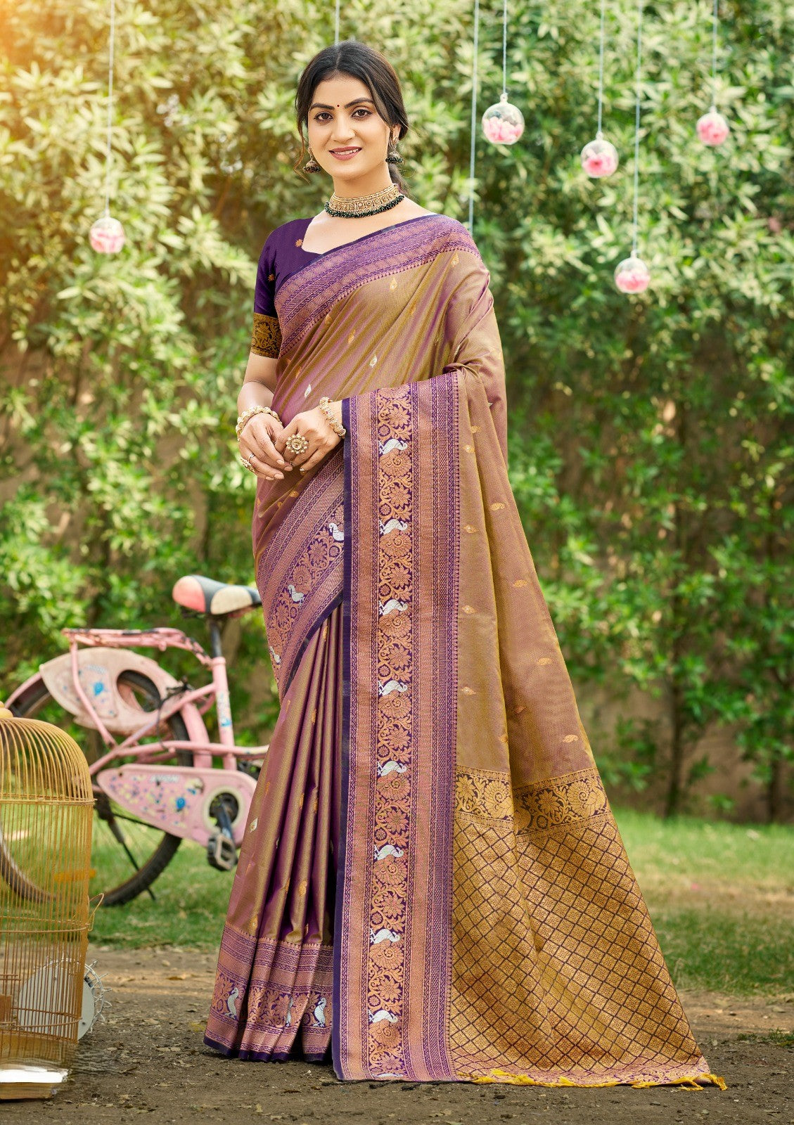 Silk Saree with Matching Silk Blouse Piece