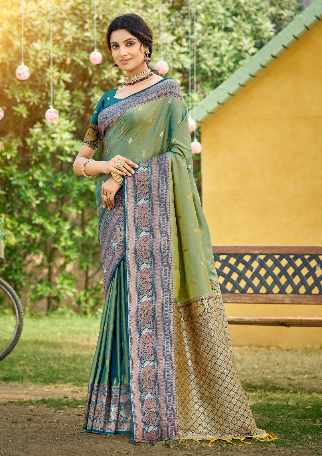 Silk Saree with Matching Silk Blouse Piece