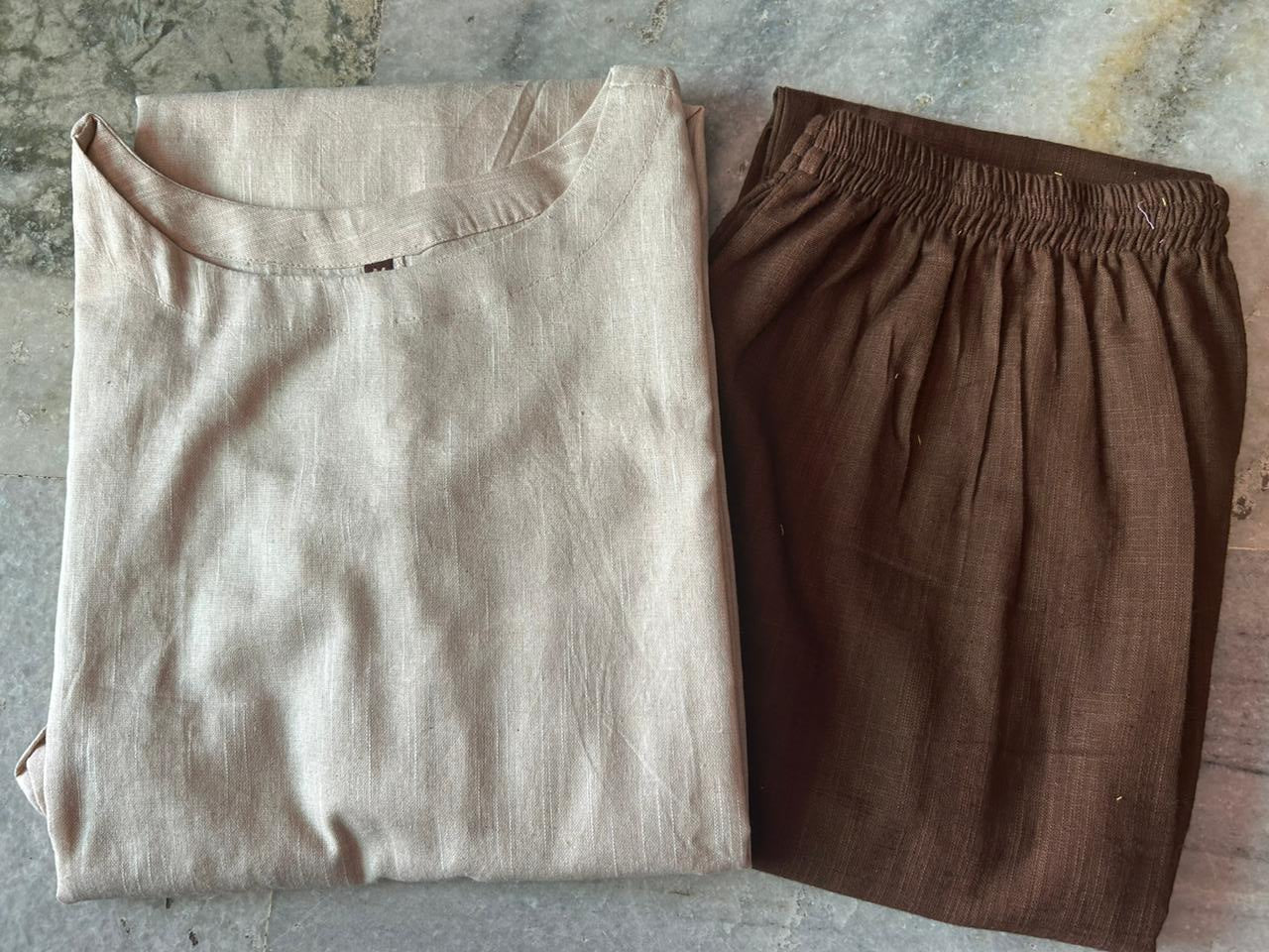 South Cotton Sleeveless Kurti with Plazo Set & Attachable Sleeves