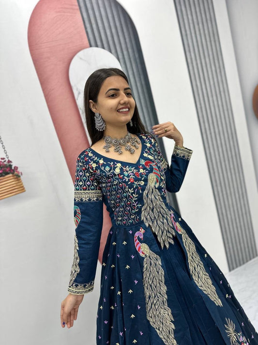 Vichitra Crop Top with Shrug and Lehenga Set for Women