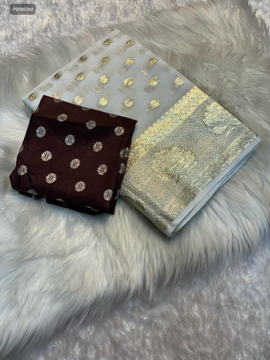 Viscose Georgette Saree with Banarasi Blouse