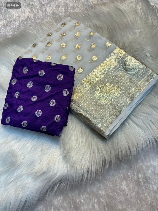 Viscose Georgette Saree with Banarasi Blouse